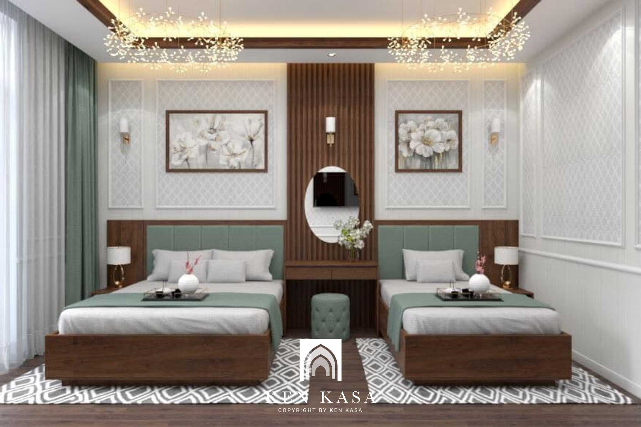 Phòng deluxe hai giường đơn tại Lavender Bai Chay Ha Long Hotel 